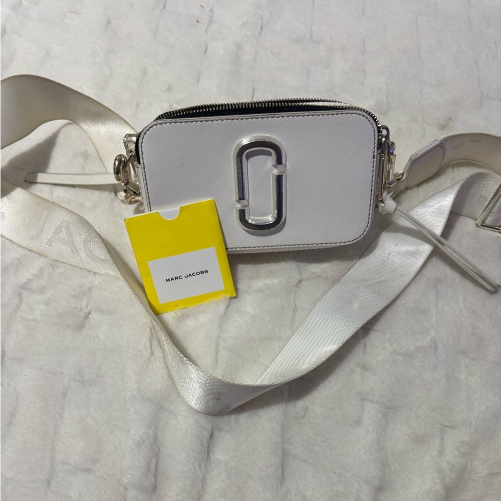 Marc Jacobs White Crossbody Bag with Gold Accents